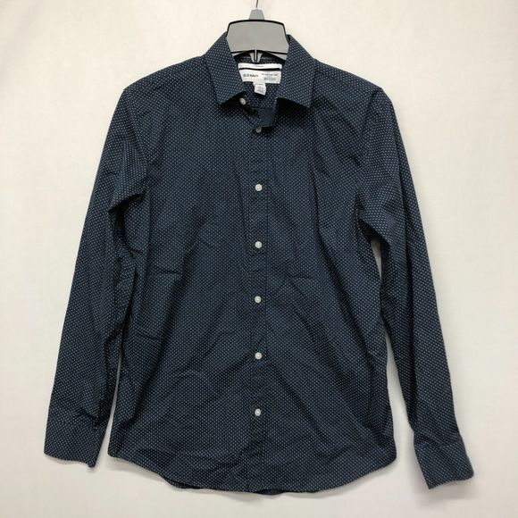 Old Navy Men Slim Fit Non-Iron Built In Flex Signature Shirt Size Medium M126 -1 - Picture 1 of 14